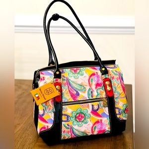 Authentic “Marino Orlando” Handmade Handbag w/a beautiful paisley style pattern